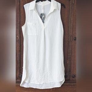 🆕 BLOOMING JELLY White Cover Up Swim suit DRESS Sz M NEW